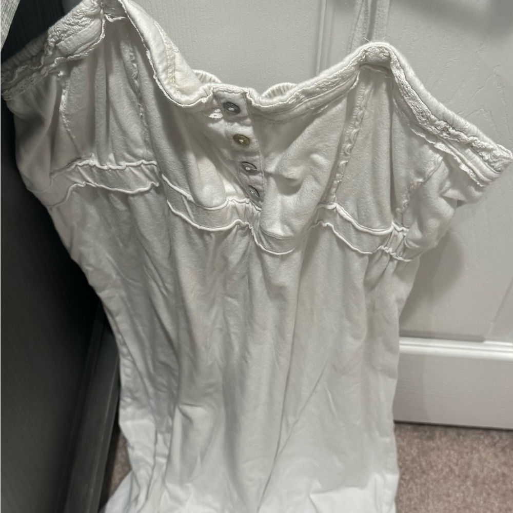 White spaghetti strap  Cotton Blend dress